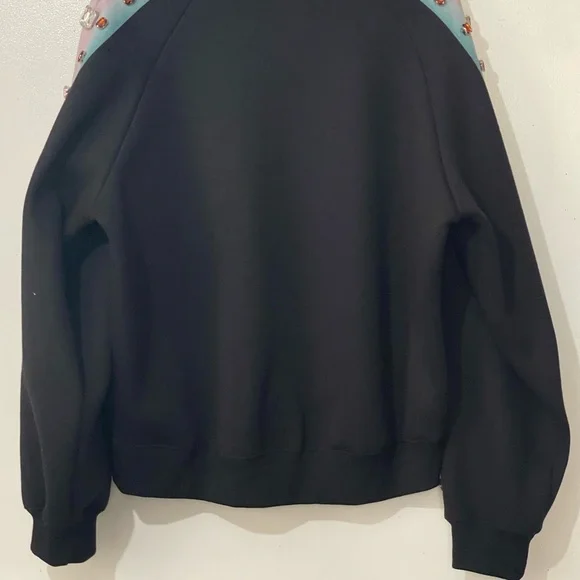 NWOT - Cynthia Rowley Black Gemma Sweatshirt LARGE | NO GEMS MISSING - Picture 6 of 10
